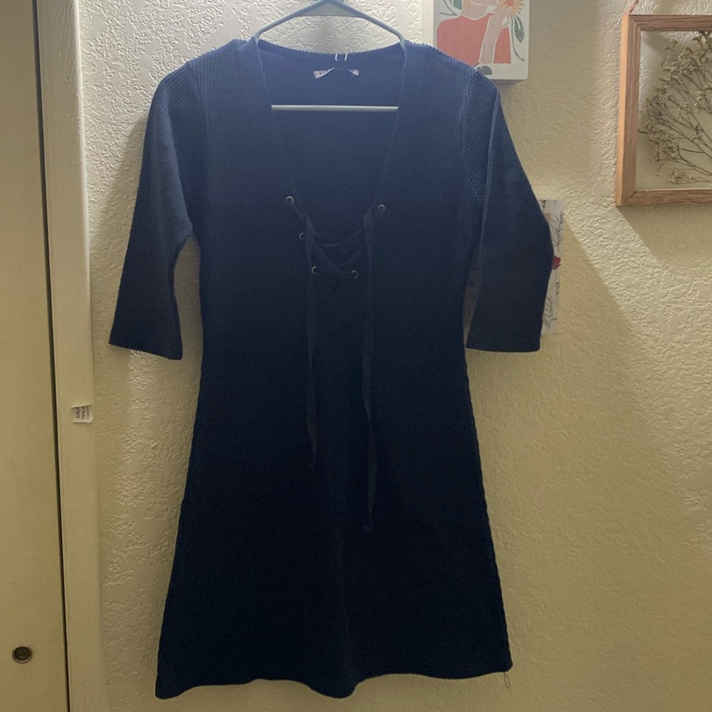 Soft Black Ribbed Dress